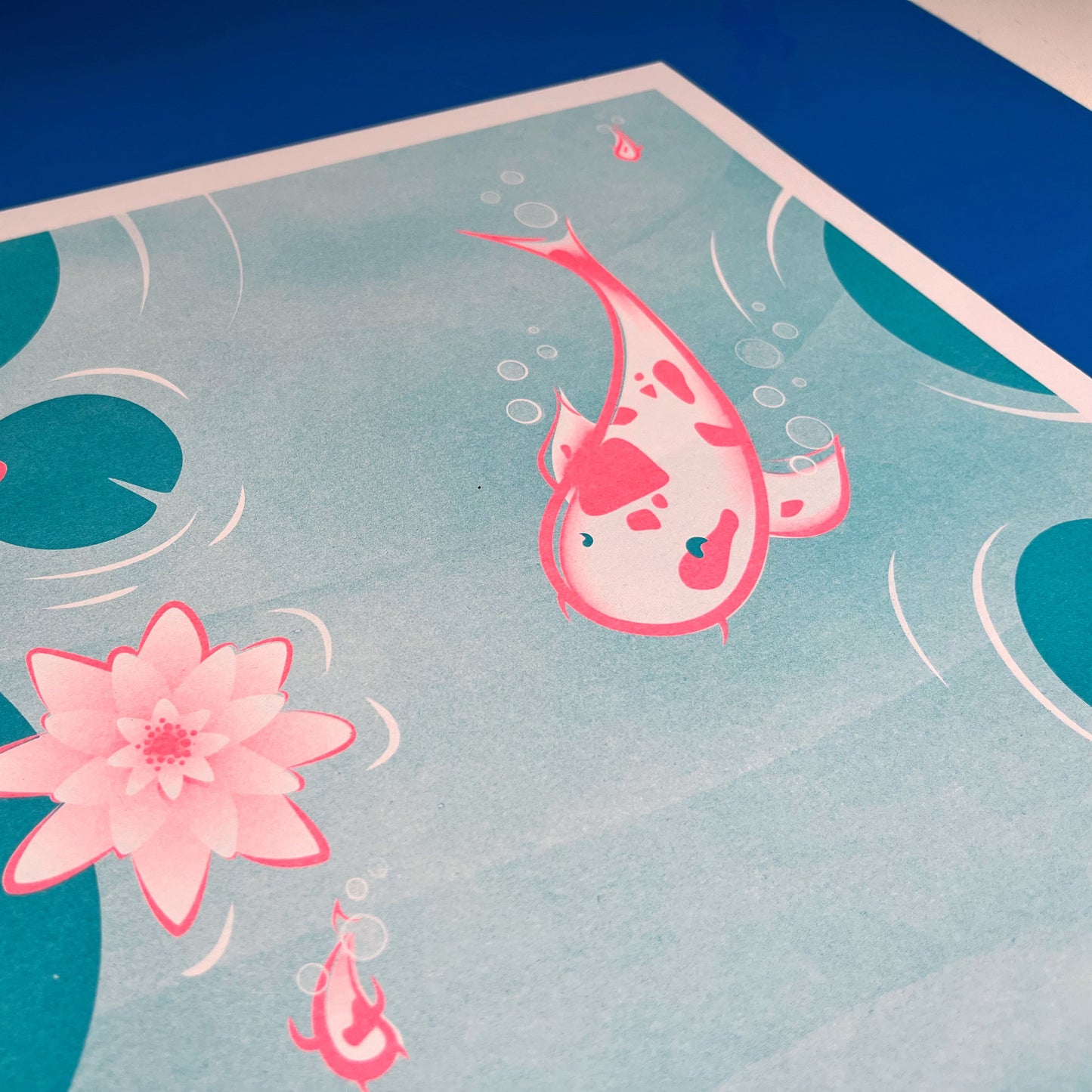 Koi Pond Ni, A3 Risograph Print