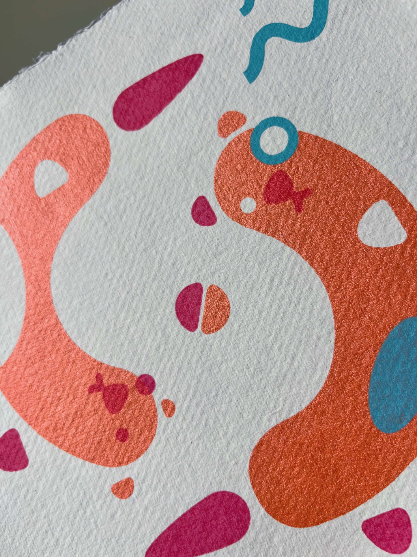 Otters, Screenprint 20 x 20cm