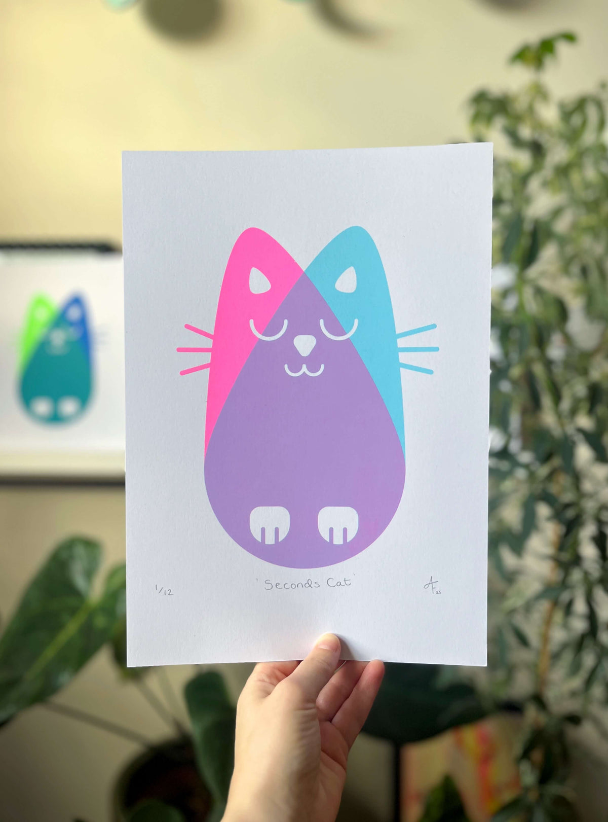 Seconds Cat, Screenprint A4