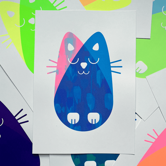 Cat, Screenprint A4, Various Colours