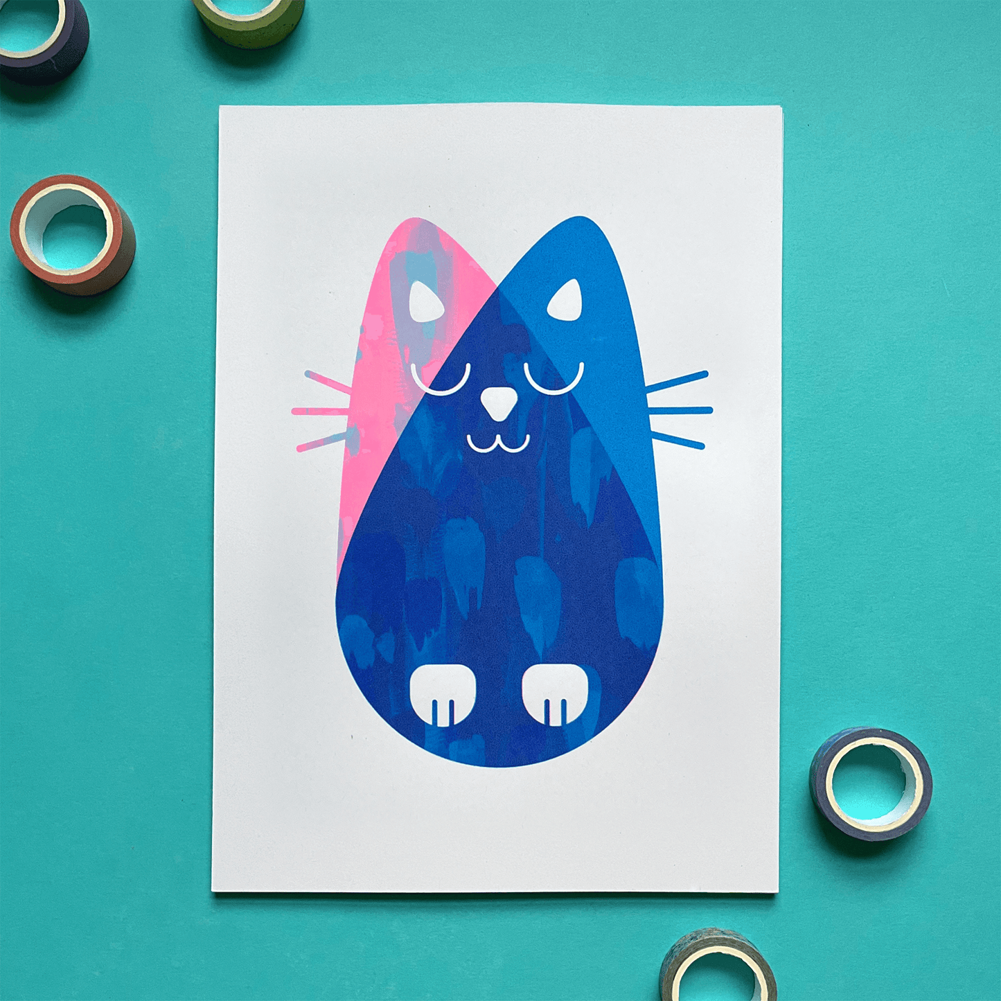 Cat, Screenprint A4, Various Colours