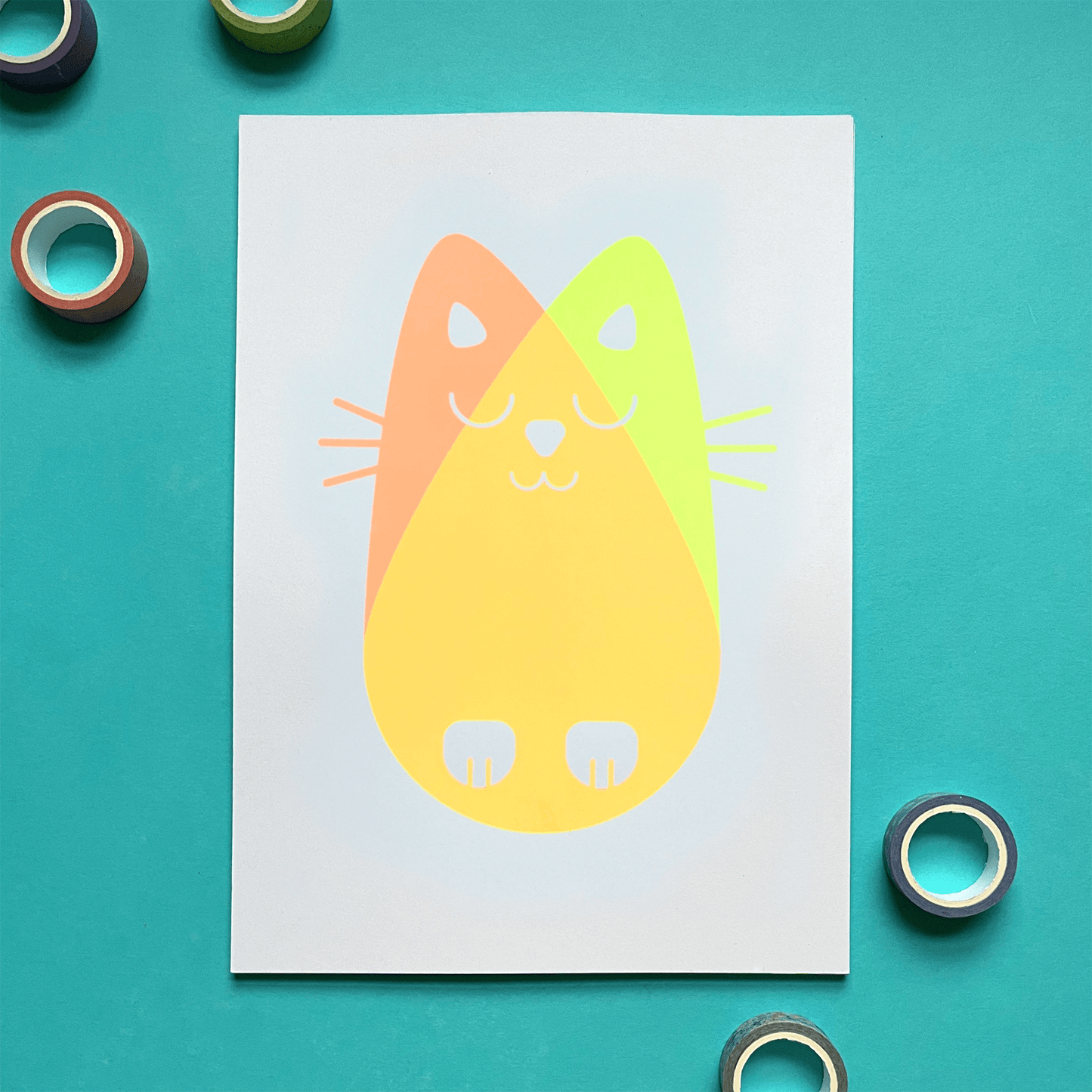 Cat, Screenprint A4