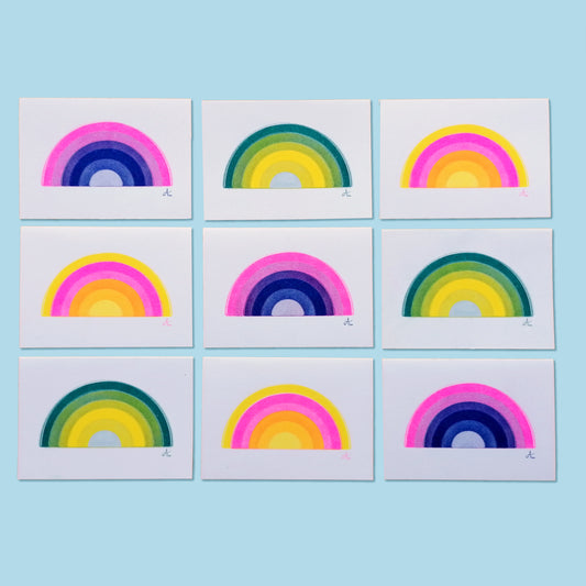 Rainbow Card A6, Risograph Printed