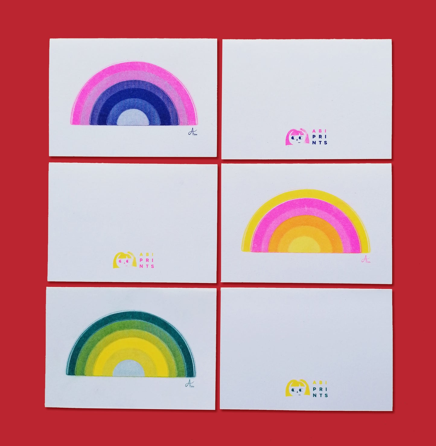 Rainbow Card A6, Risograph Printed