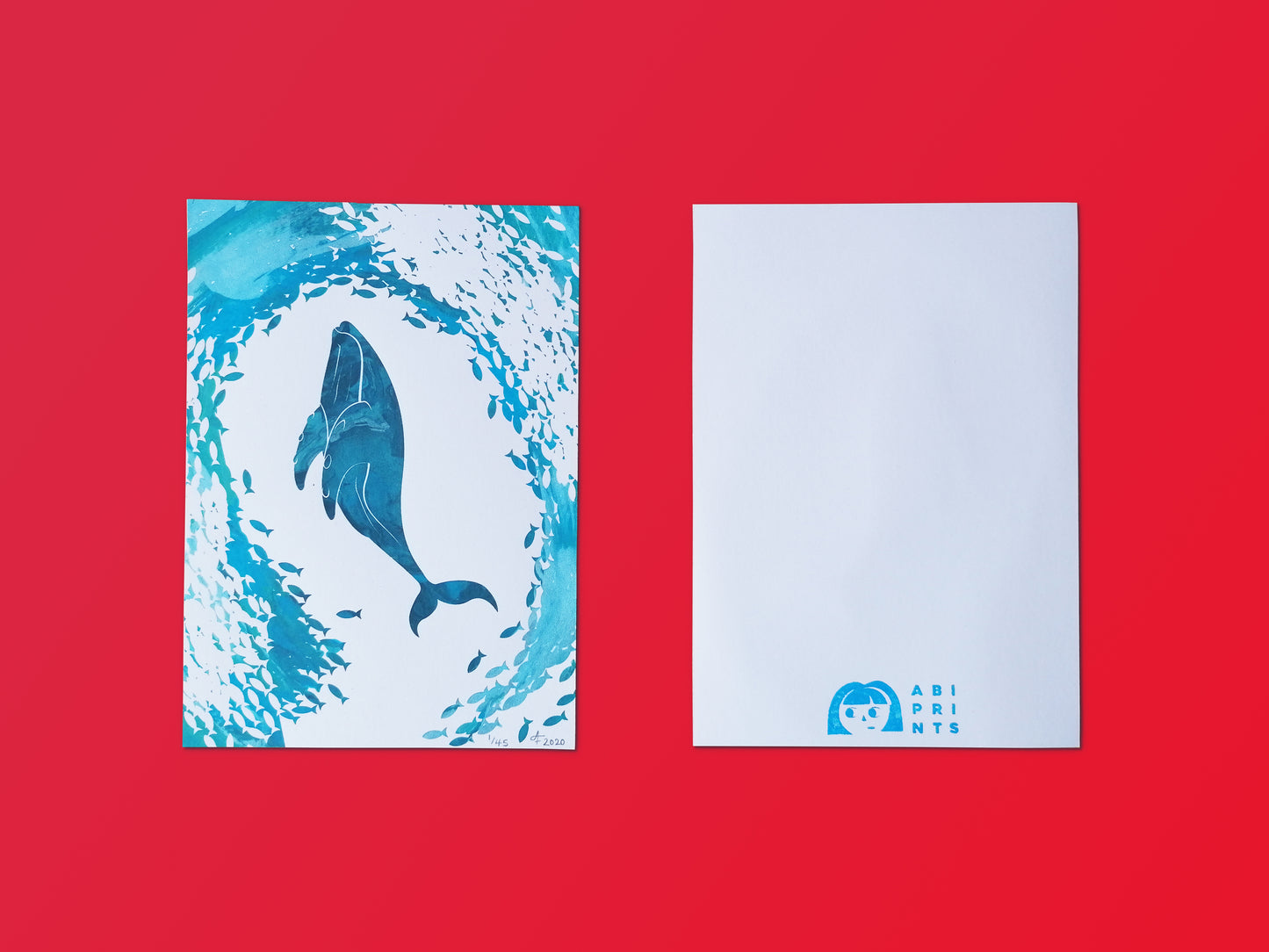 Whale Whirlpool, Screenprint A5