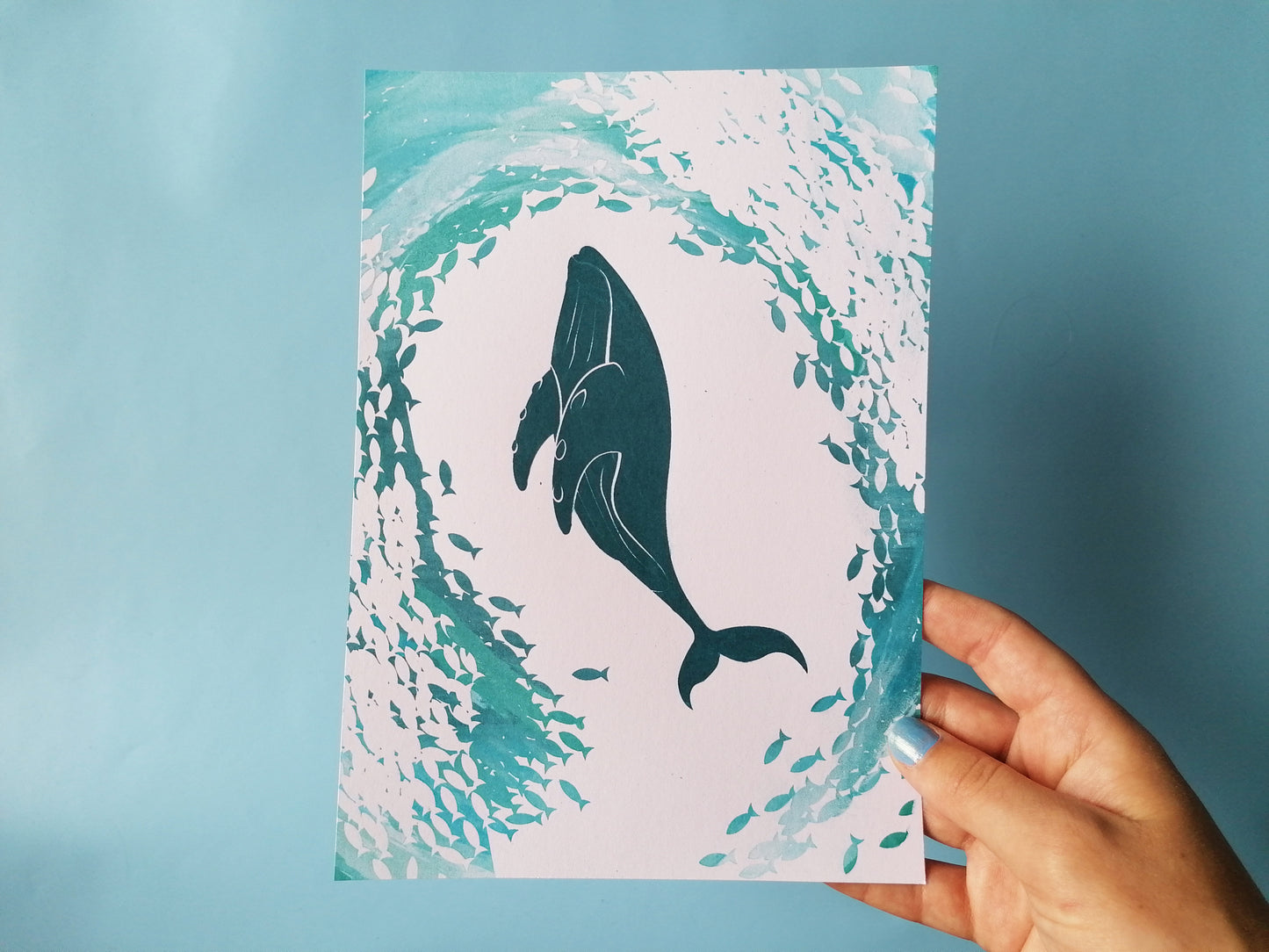 Whale Whirlpool, Screenprint A5