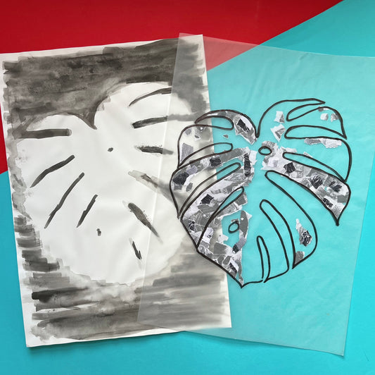 Monstera Albo, Risograph Print A3