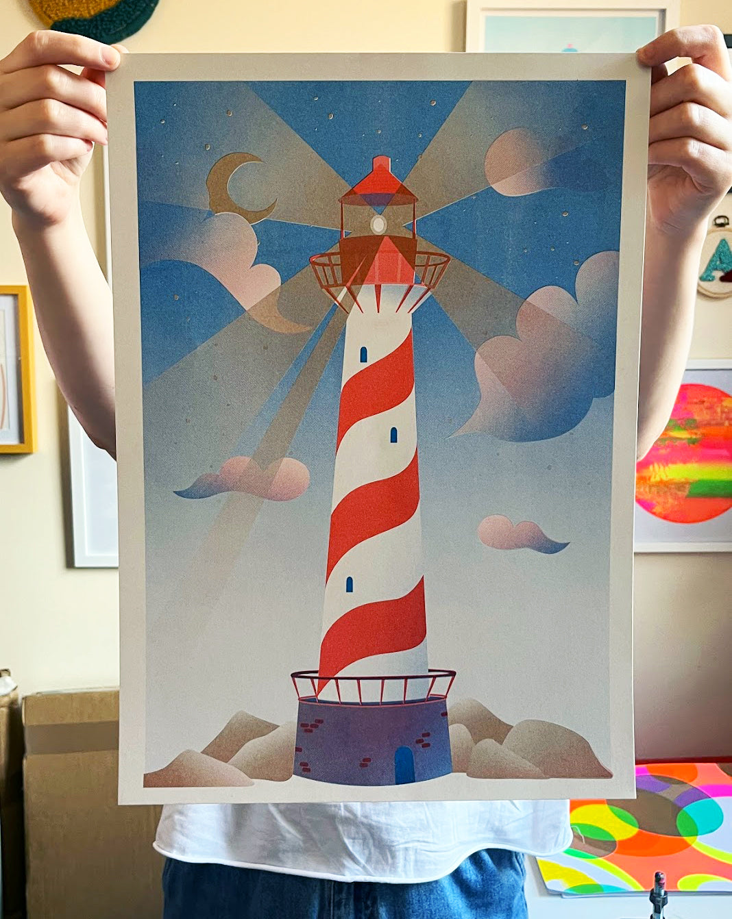 Lighthouse, Risograph Print A3