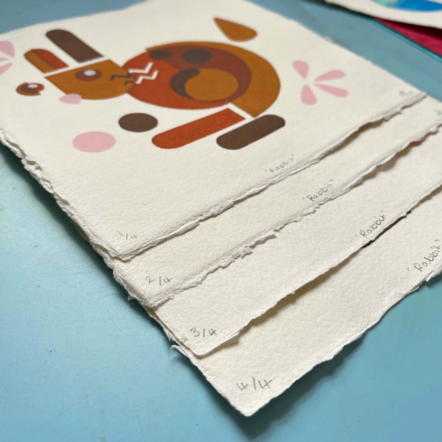 Rabbit, Screenprint 20 x 20cm