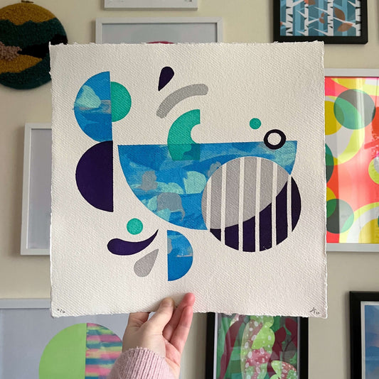 Whale, Screenprint 30 x 30cm