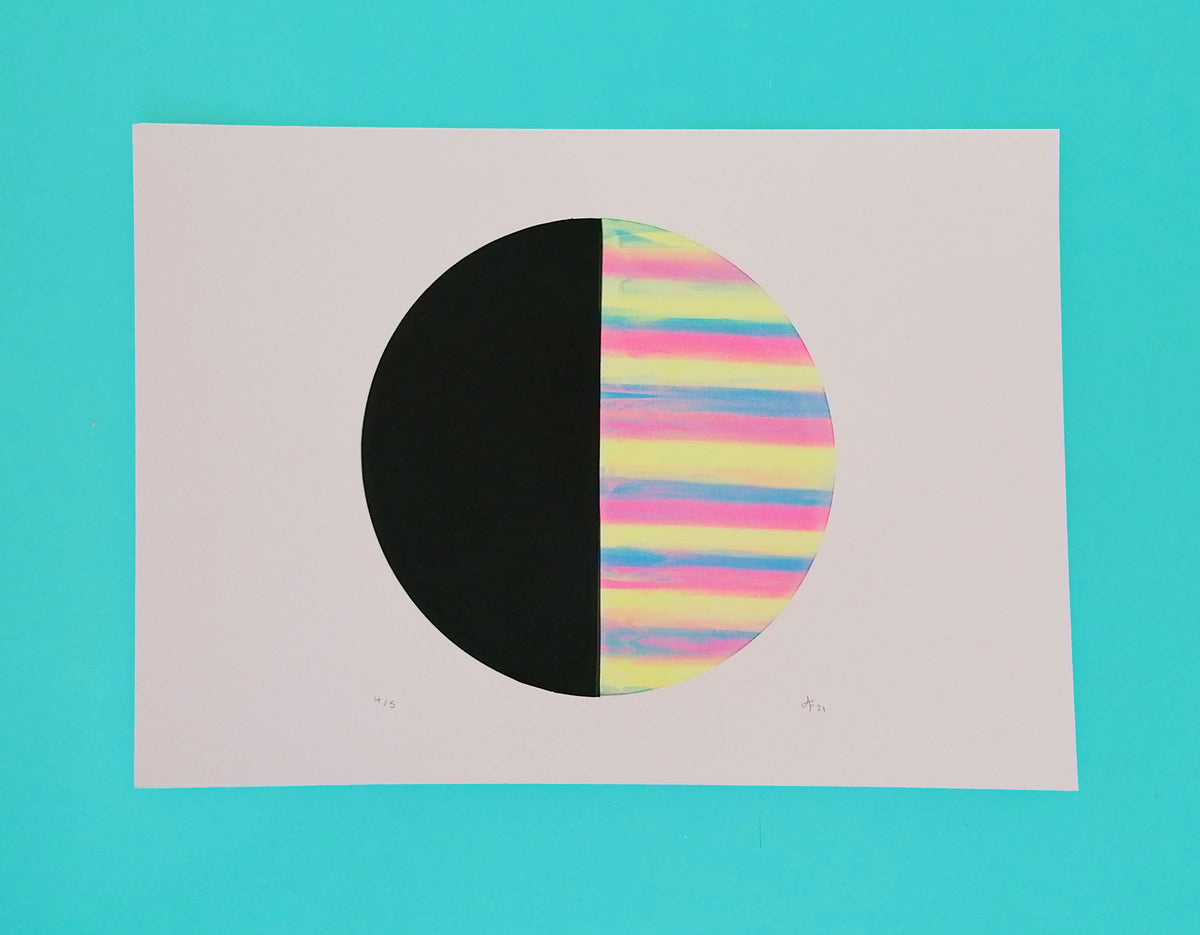 SALE Sherbet Black, Screenprint A3