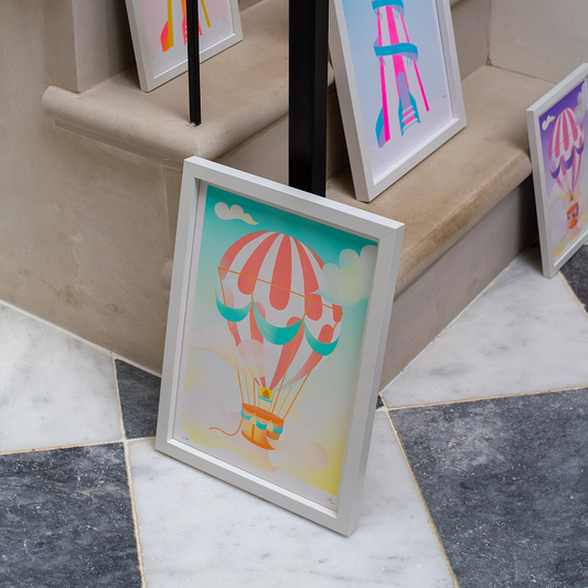Hot Air Balloon, Risograph Print A3