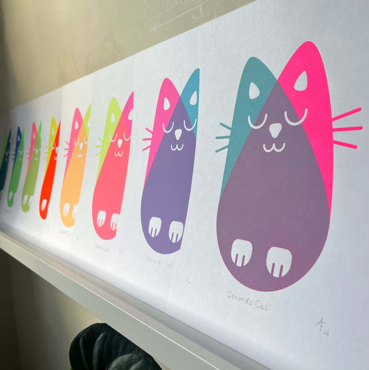 Seconds Cat, Screenprint A4