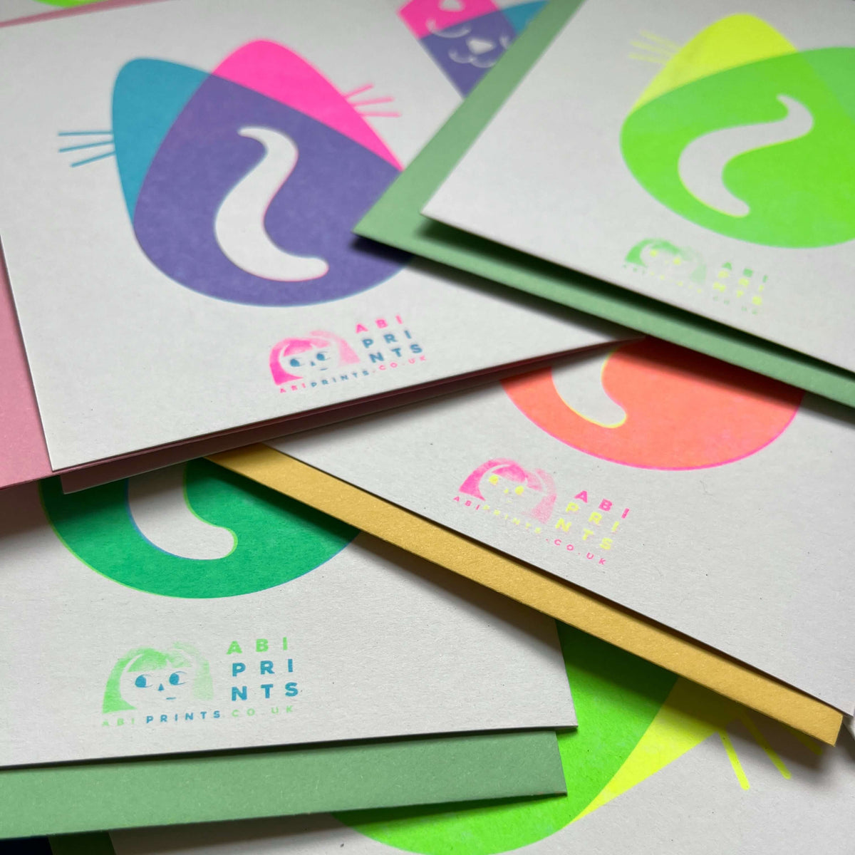 Seconds Cat Card, Risograph A6