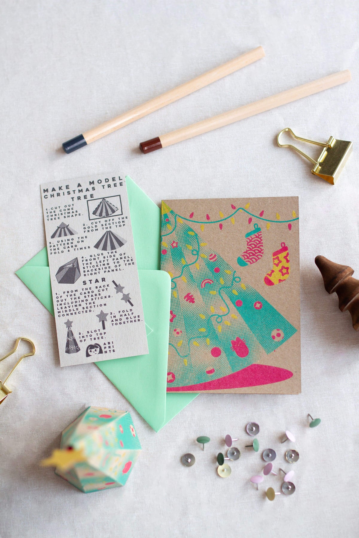 Seconds Christmas Tree Card, Screenprint A6