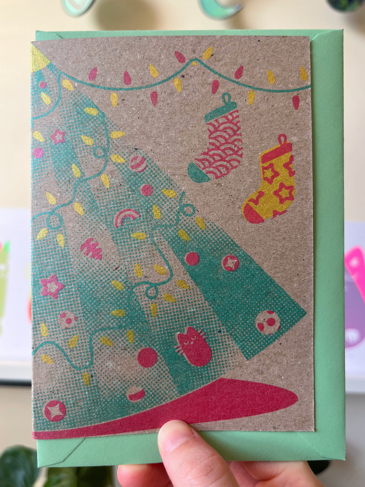 Seconds Christmas Tree Card, Screenprint A6