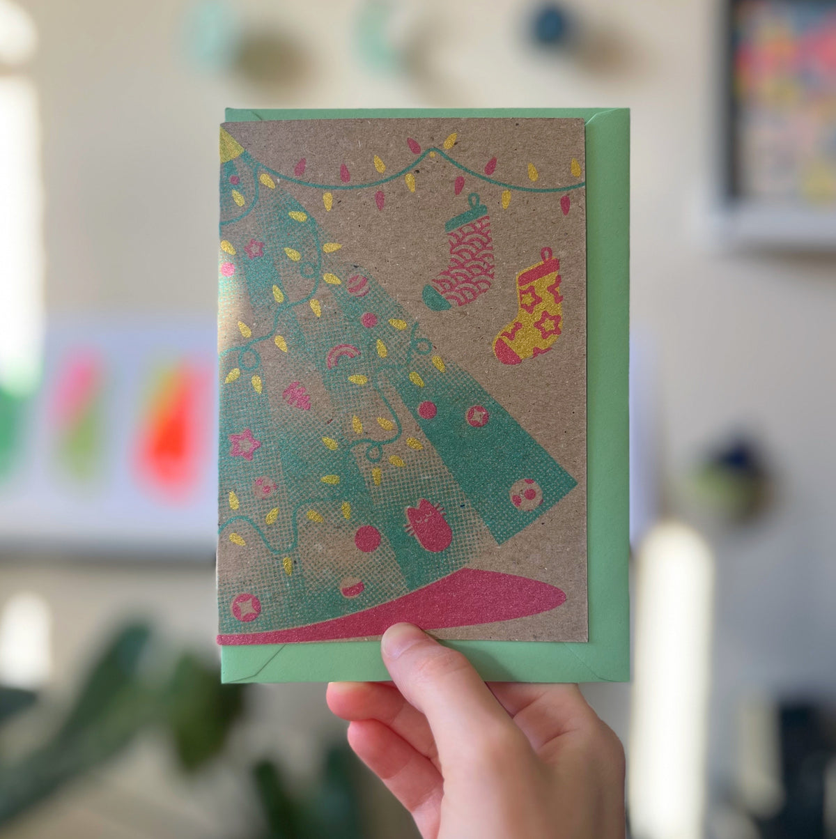 Seconds Christmas Tree Card, Screenprint A6