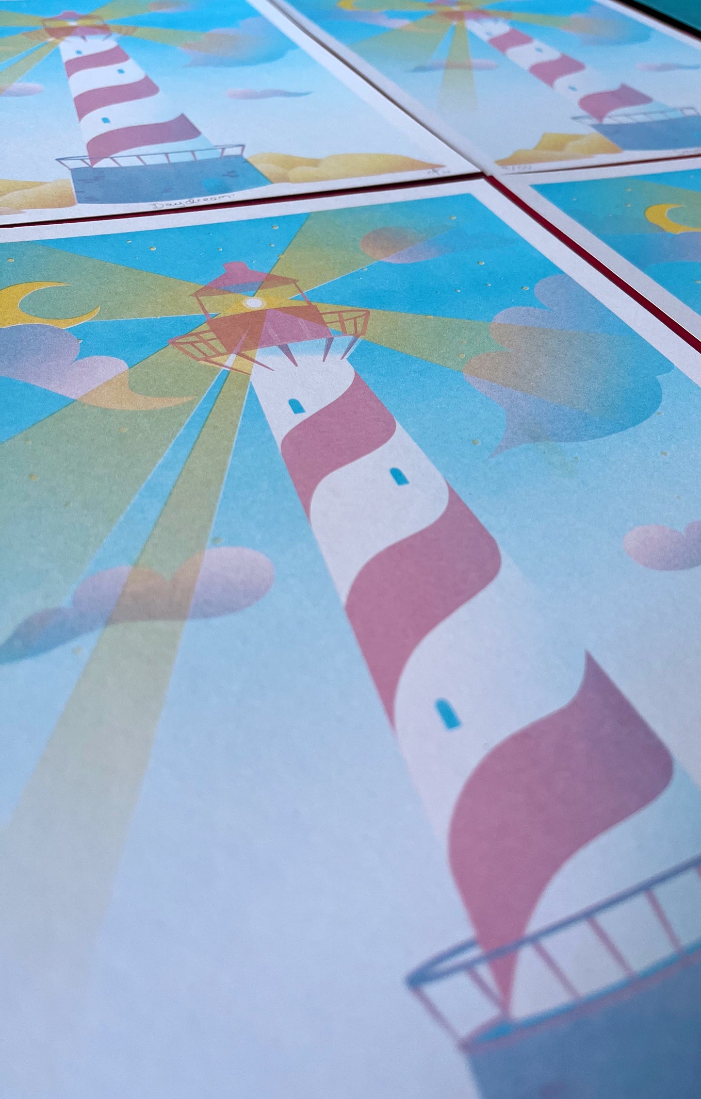 Lighthouse, Daydream, Risograph Print A4