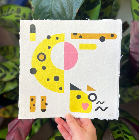 Leopard, Screenprint 20 x 20cm