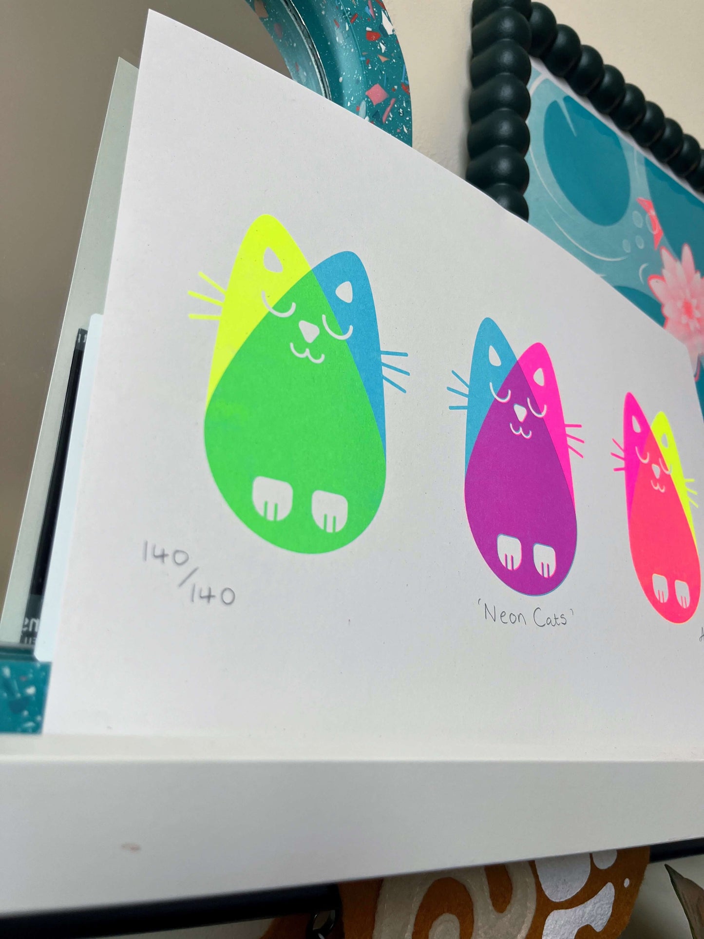 Neon Cats, Risograph A4