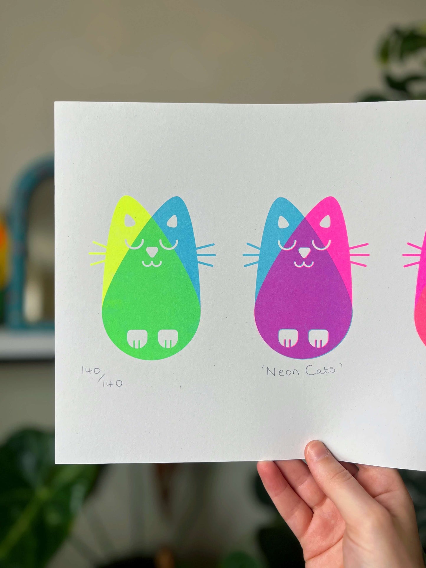 Neon Cats, Risograph A4