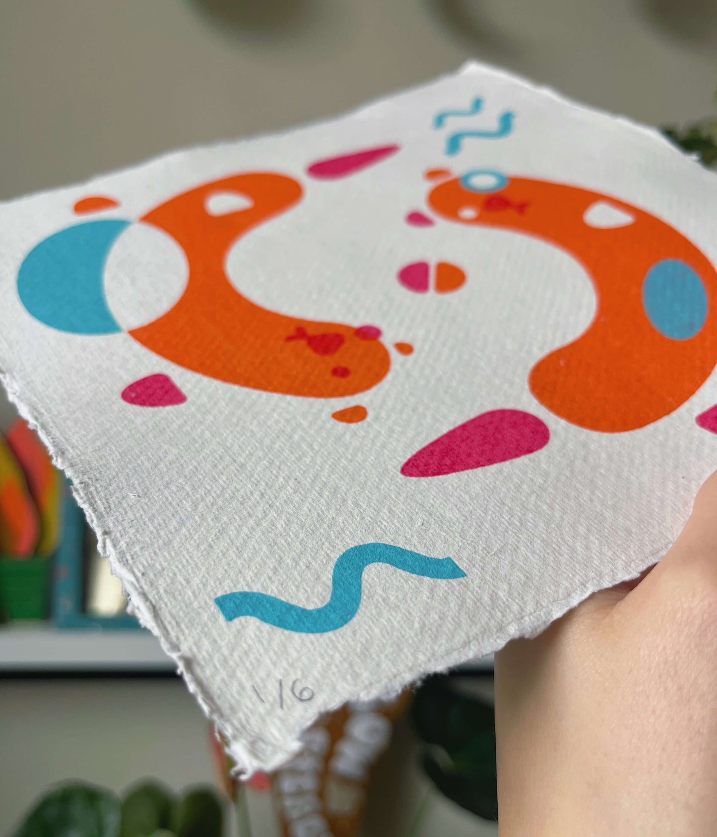 Otters, Screenprint 20 x 20cm