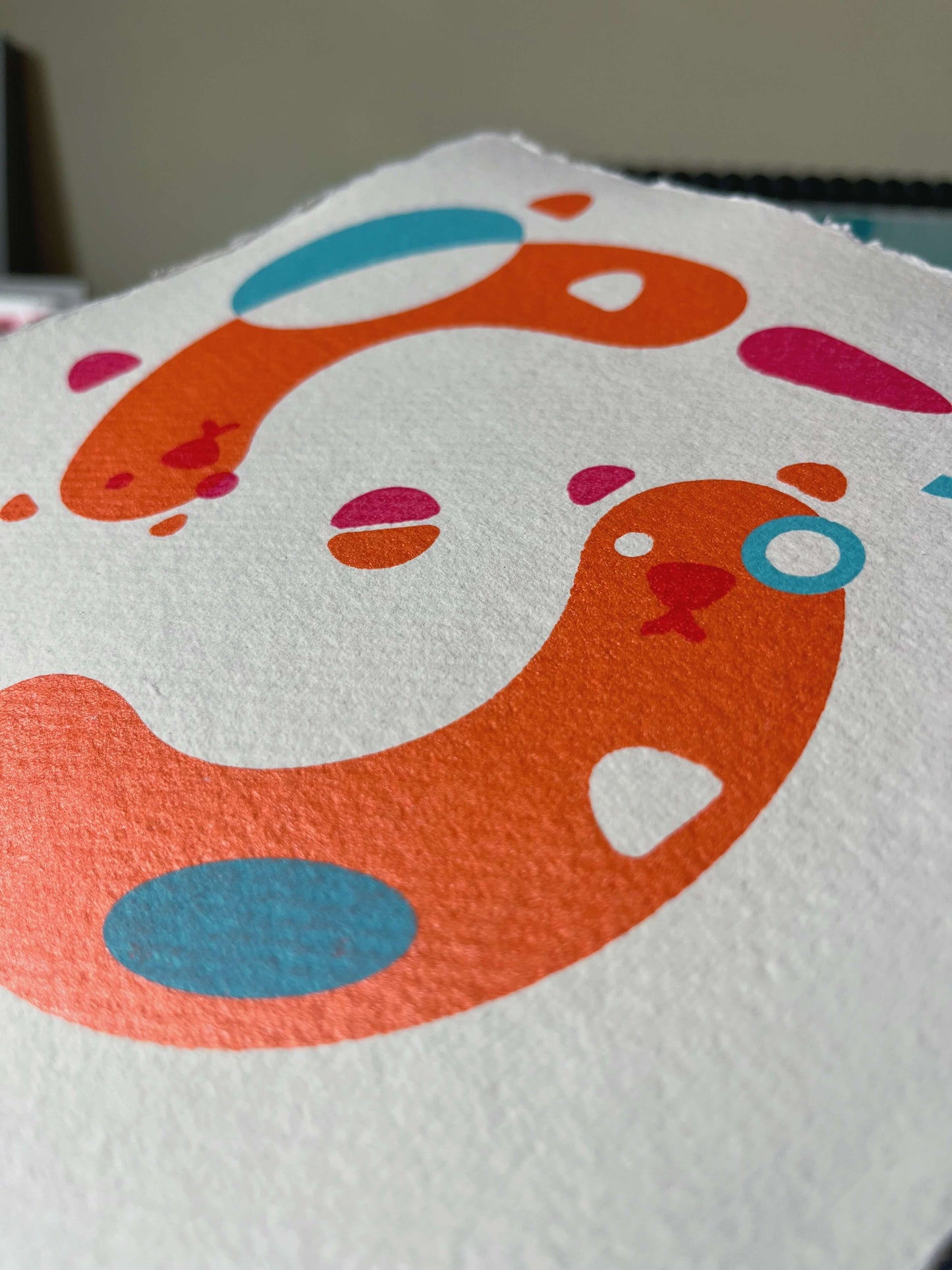 Otters, Screenprint 20 x 20cm