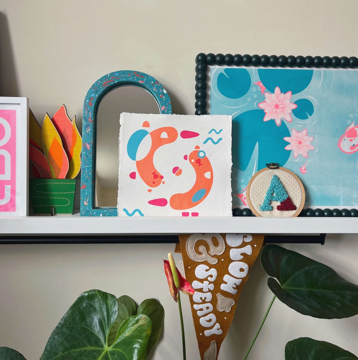 Otters, Screenprint 20 x 20cm