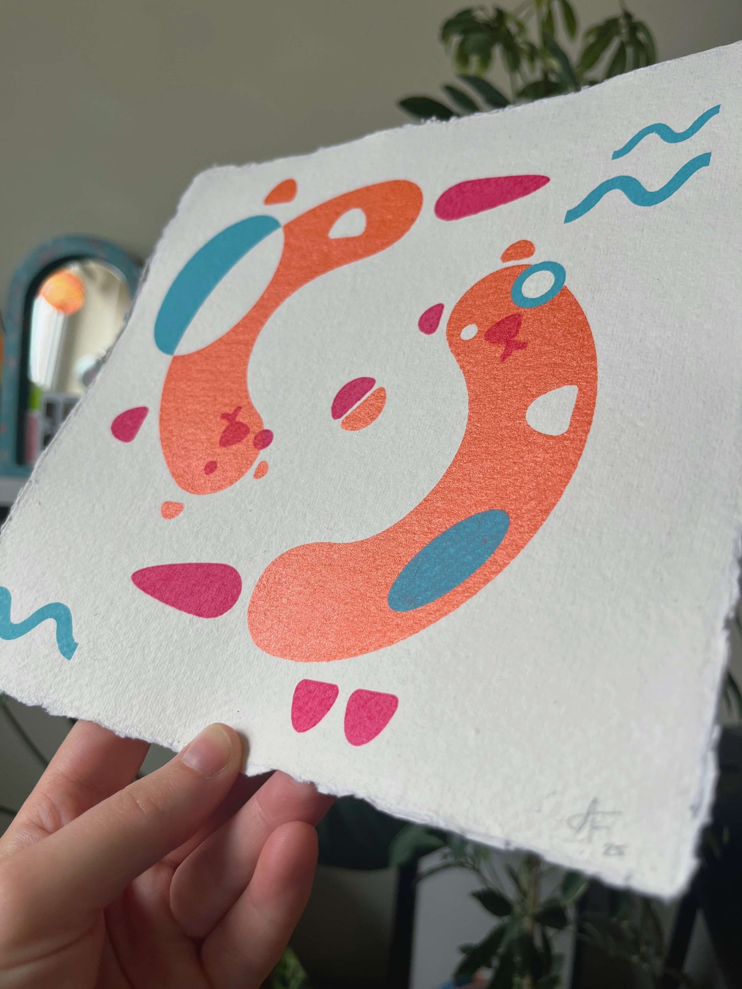 Otters, Screenprint 20 x 20cm