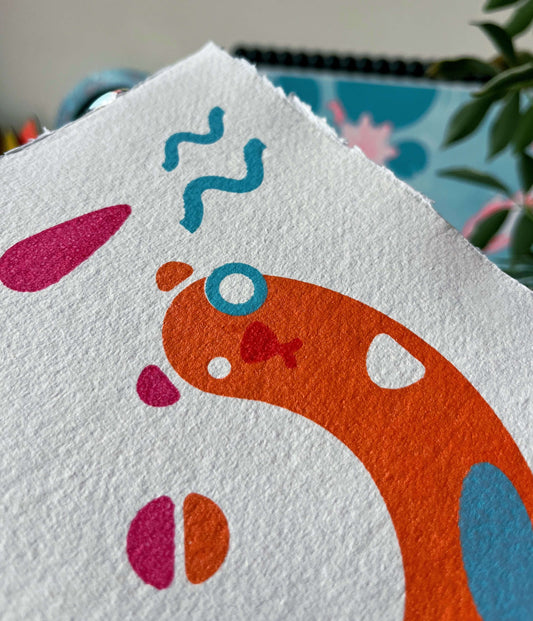 Seconds Otters, Screenprint 20 x 20cm