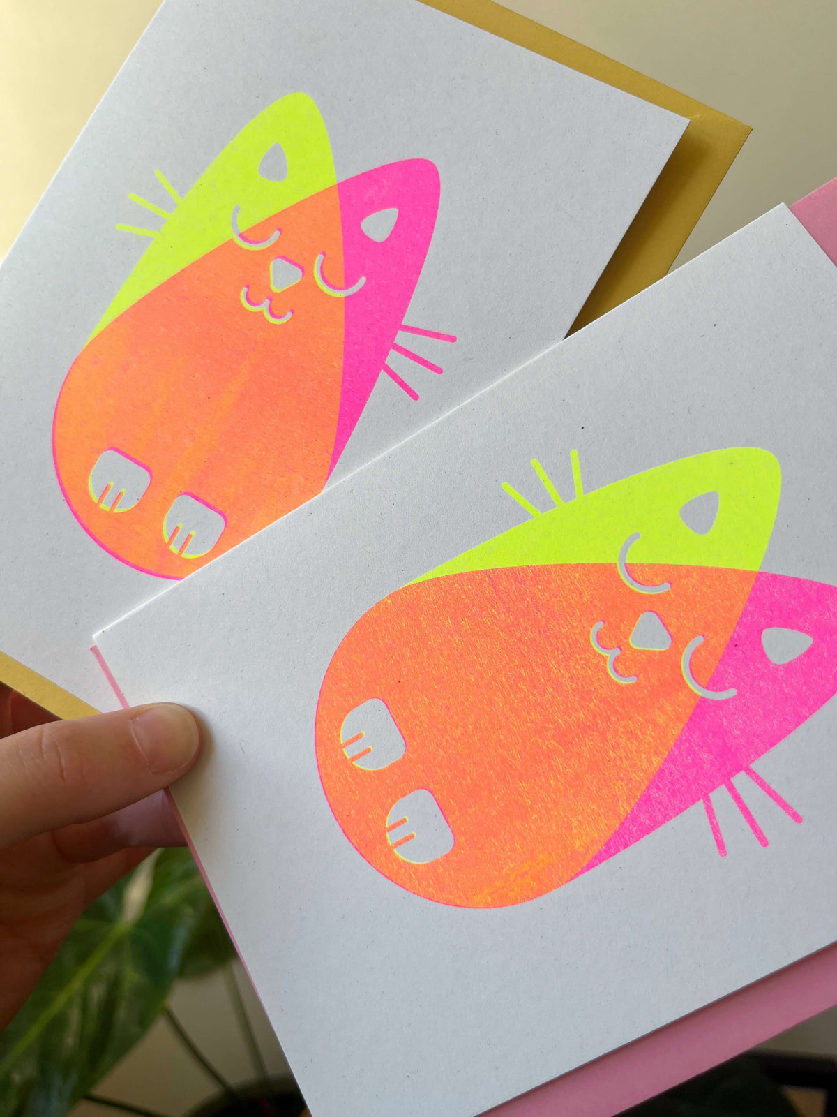 Seconds Cat Card, Risograph A6