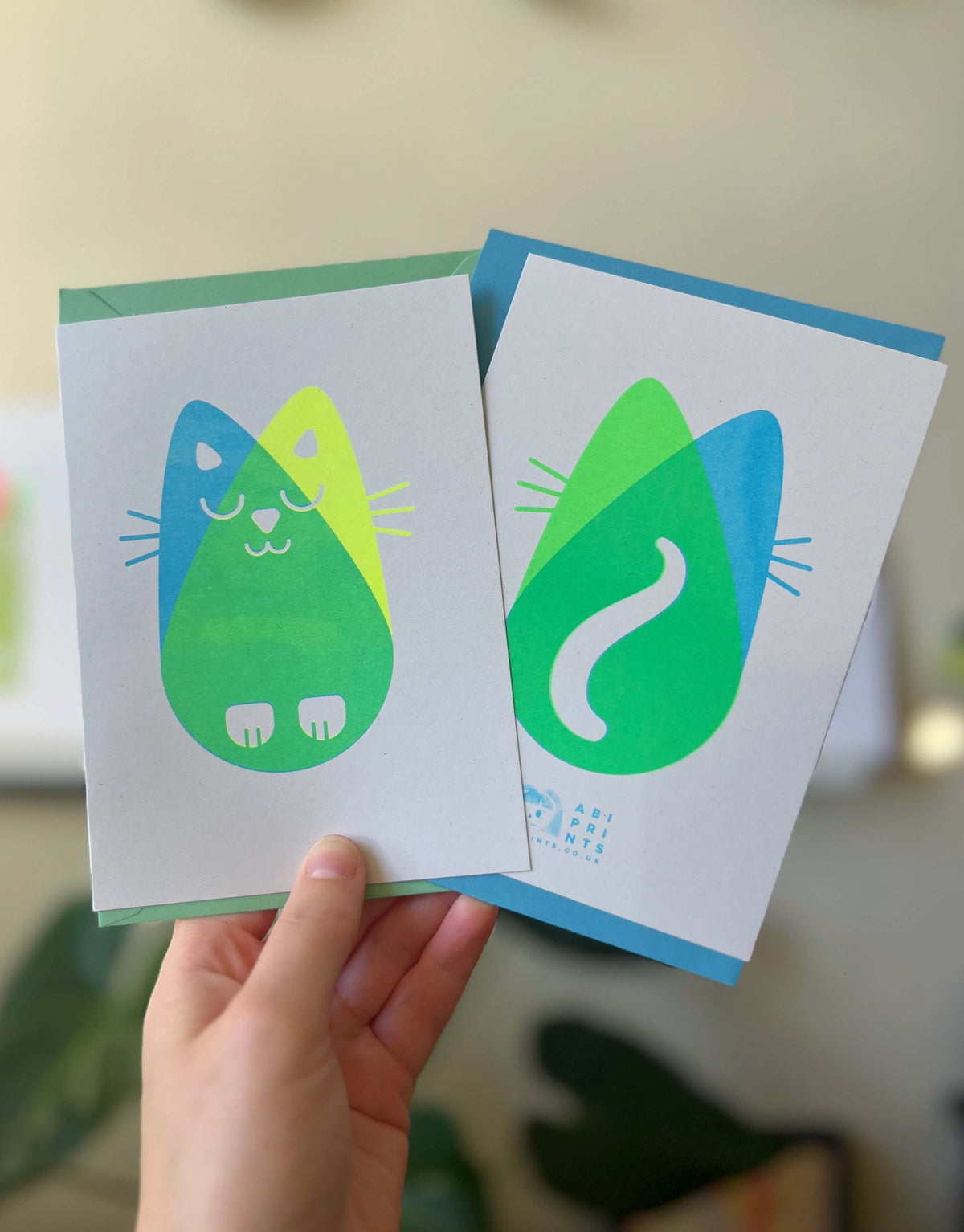 Seconds Cat Card, Risograph A6
