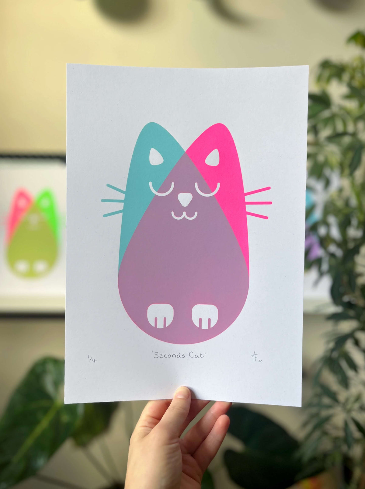 Seconds Cat, Screenprint A4