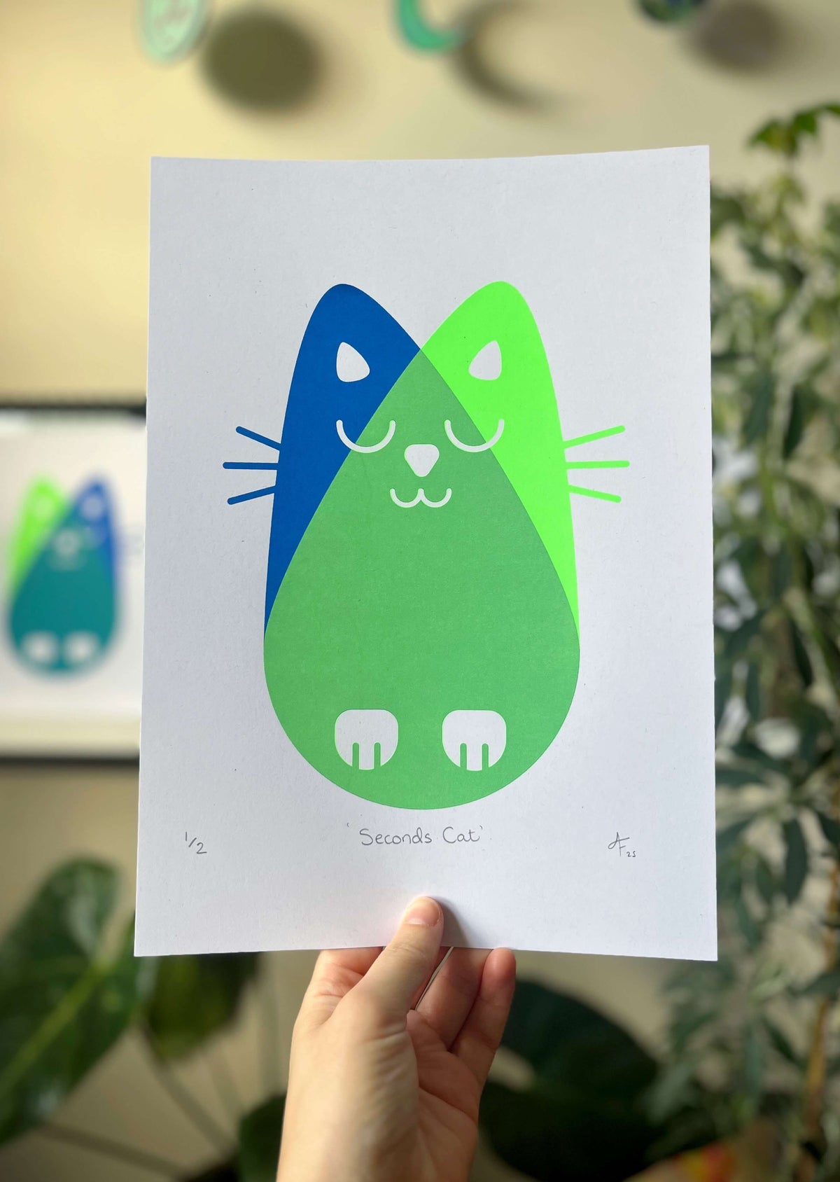 Seconds Cat, Screenprint A4