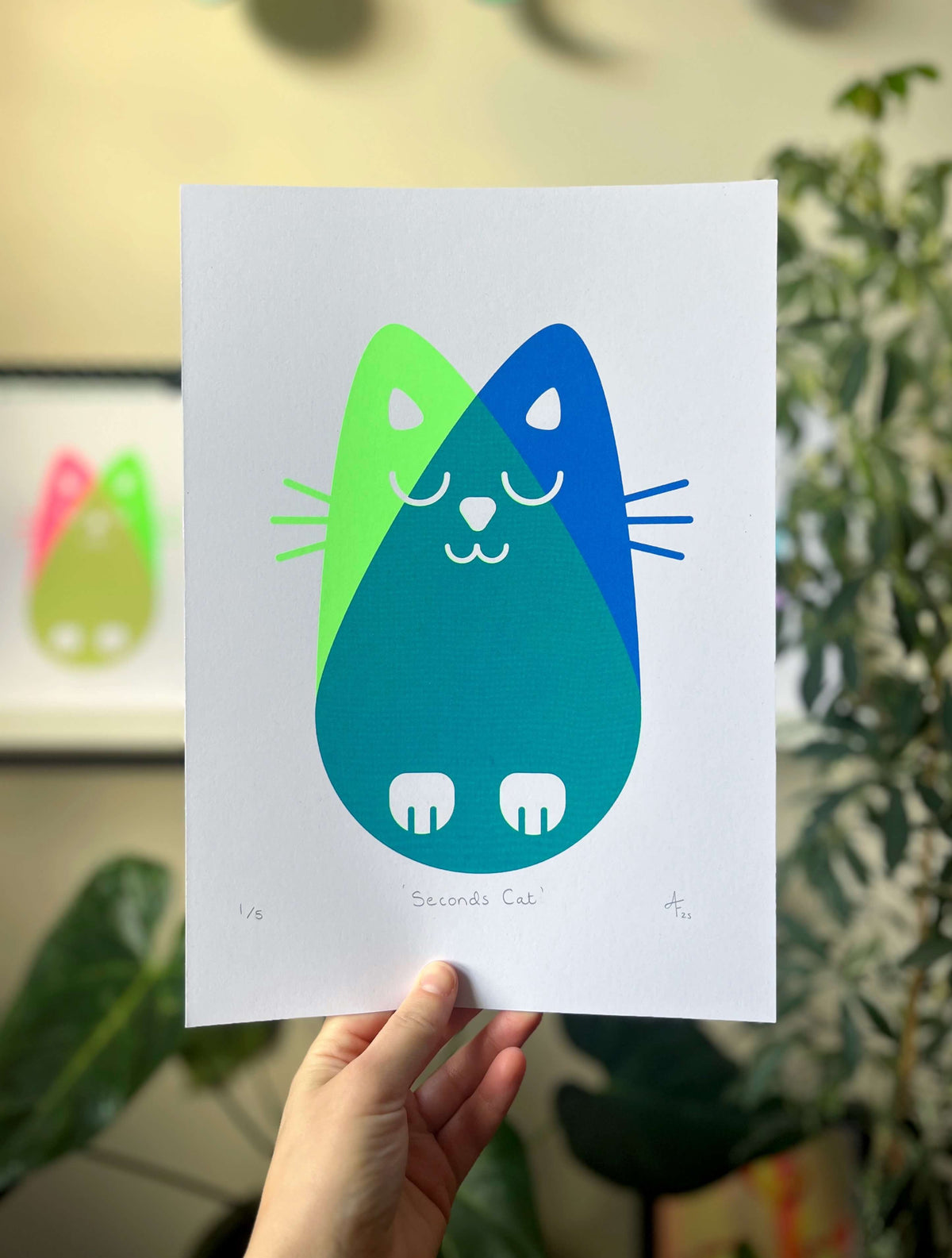 Seconds Cat, Screenprint A4