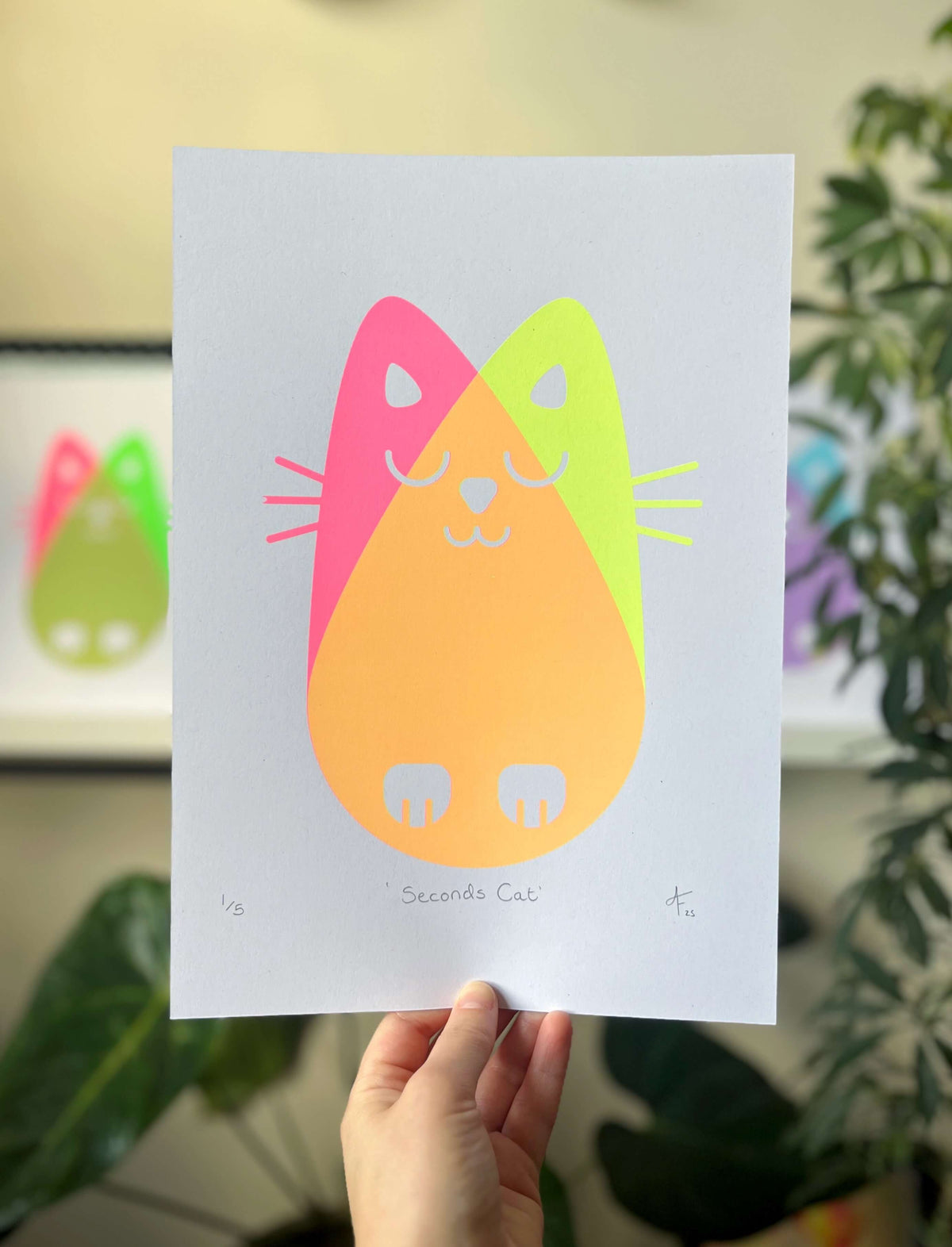 Seconds Cat, Screenprint A4