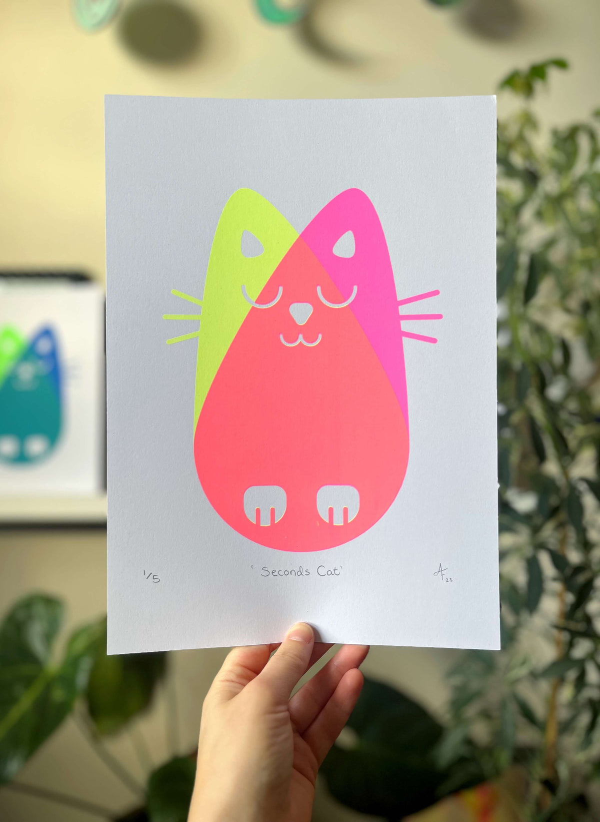 Seconds Cat, Screenprint A4
