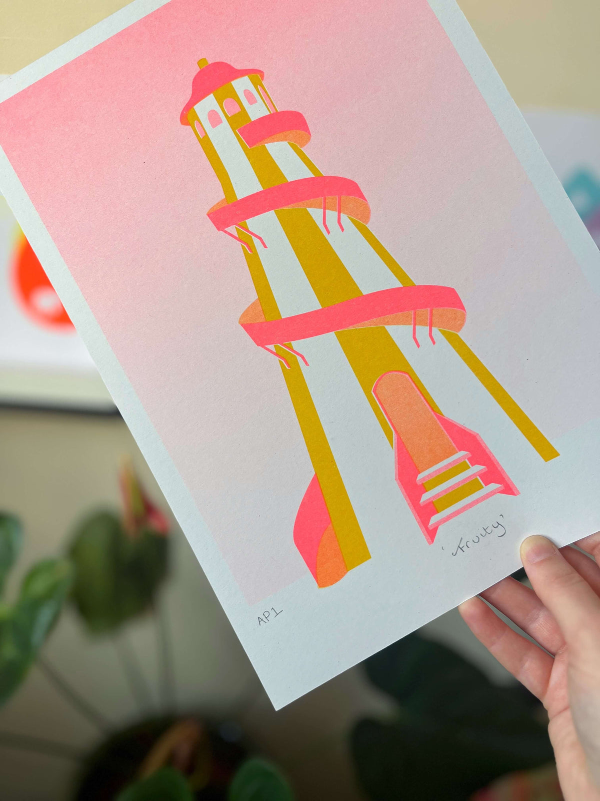 Seconds Helter-Skelter, Fruity, Risograph Print A4