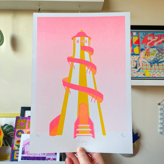 Helter-Skelter, Fruity, Risograph Print A4