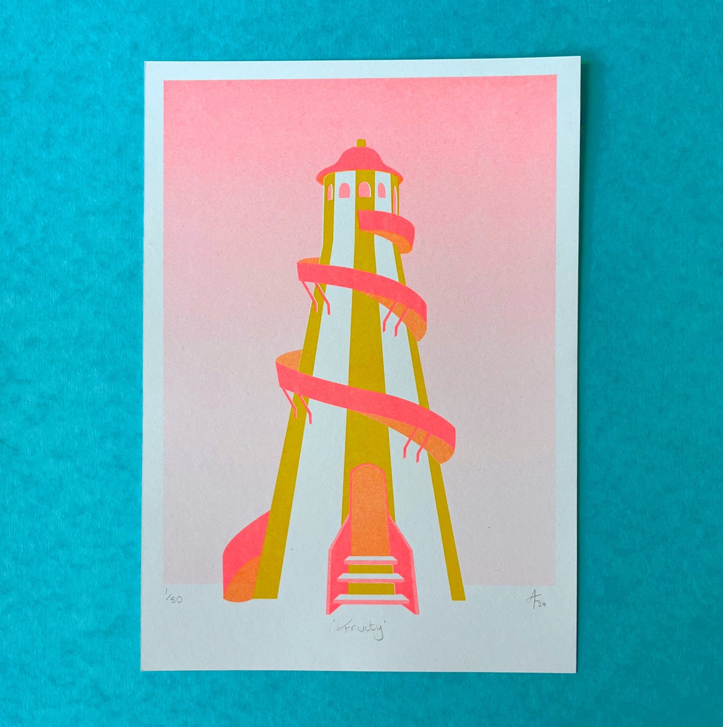 Helter-Skelter, Fruity, Risograph Print A4