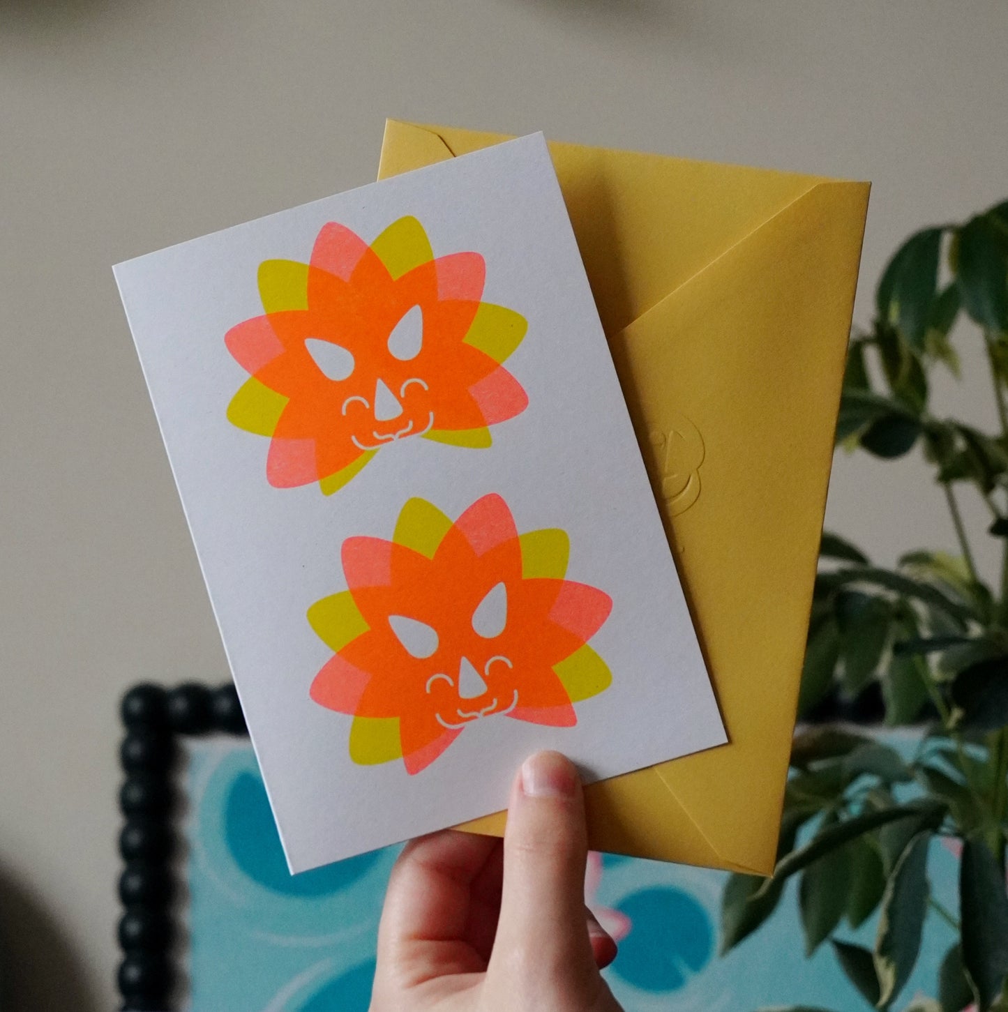 Triceratops Cards, Risograph A6