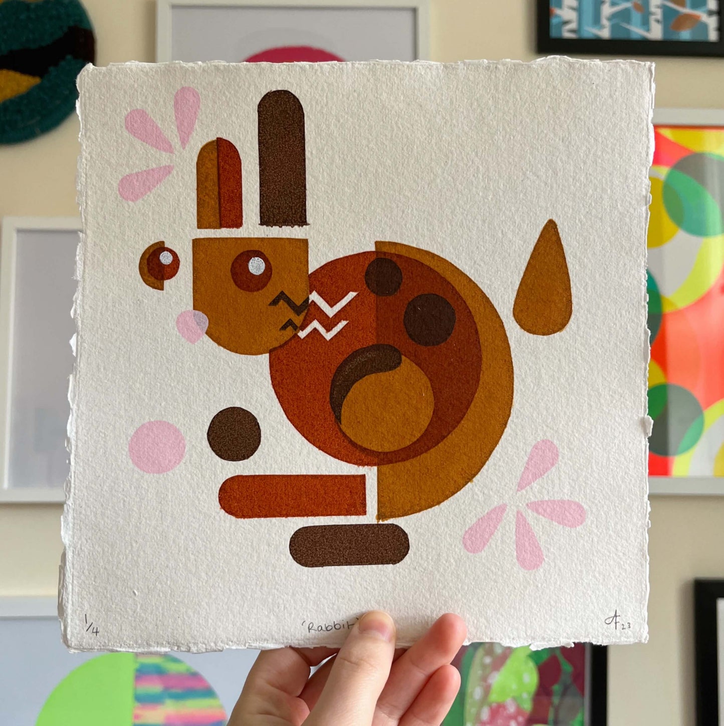 Rabbit, Screenprint 20 x 20cm