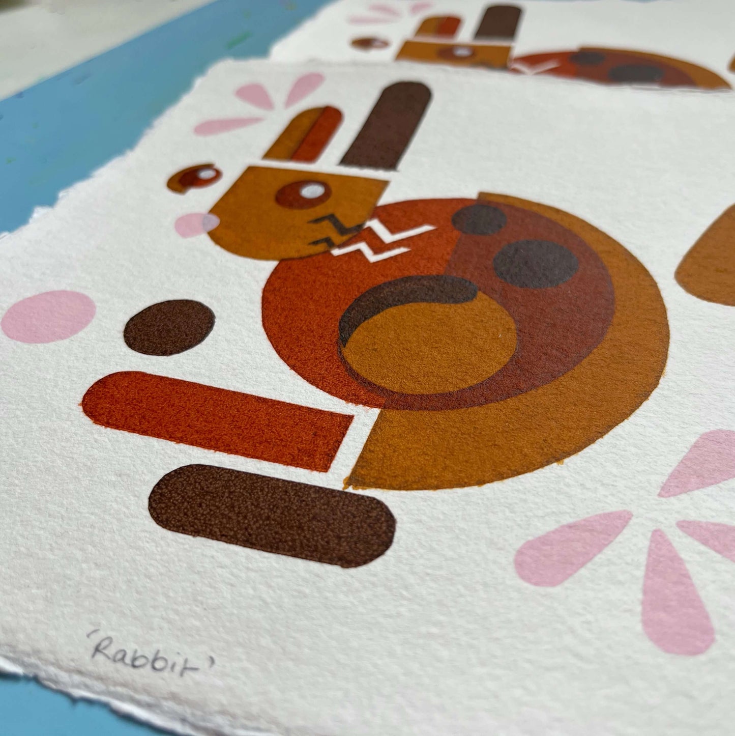 Rabbit, Screenprint 20 x 20cm